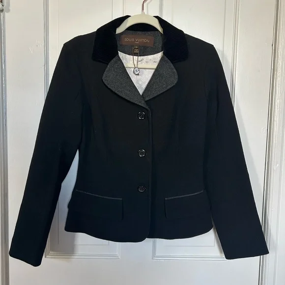 Louis Vuitton Black and Gray Women's Blazer - Picture 1 of 5